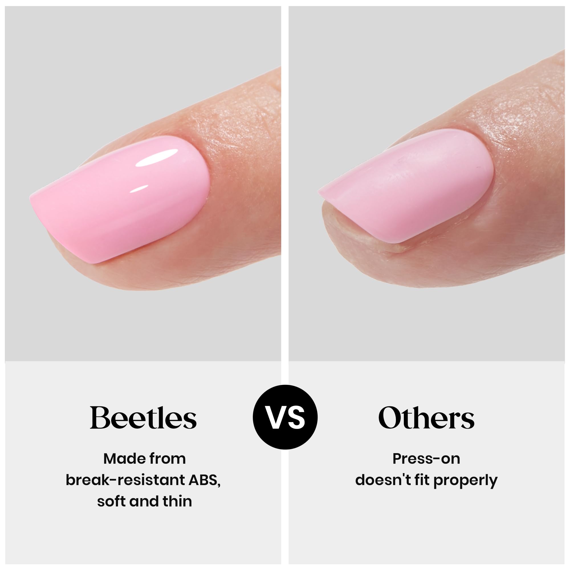 Beetles included nail file helps shape edges for clean results.