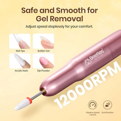 Beetles professional nail drill with ceramic head for precise shaping.