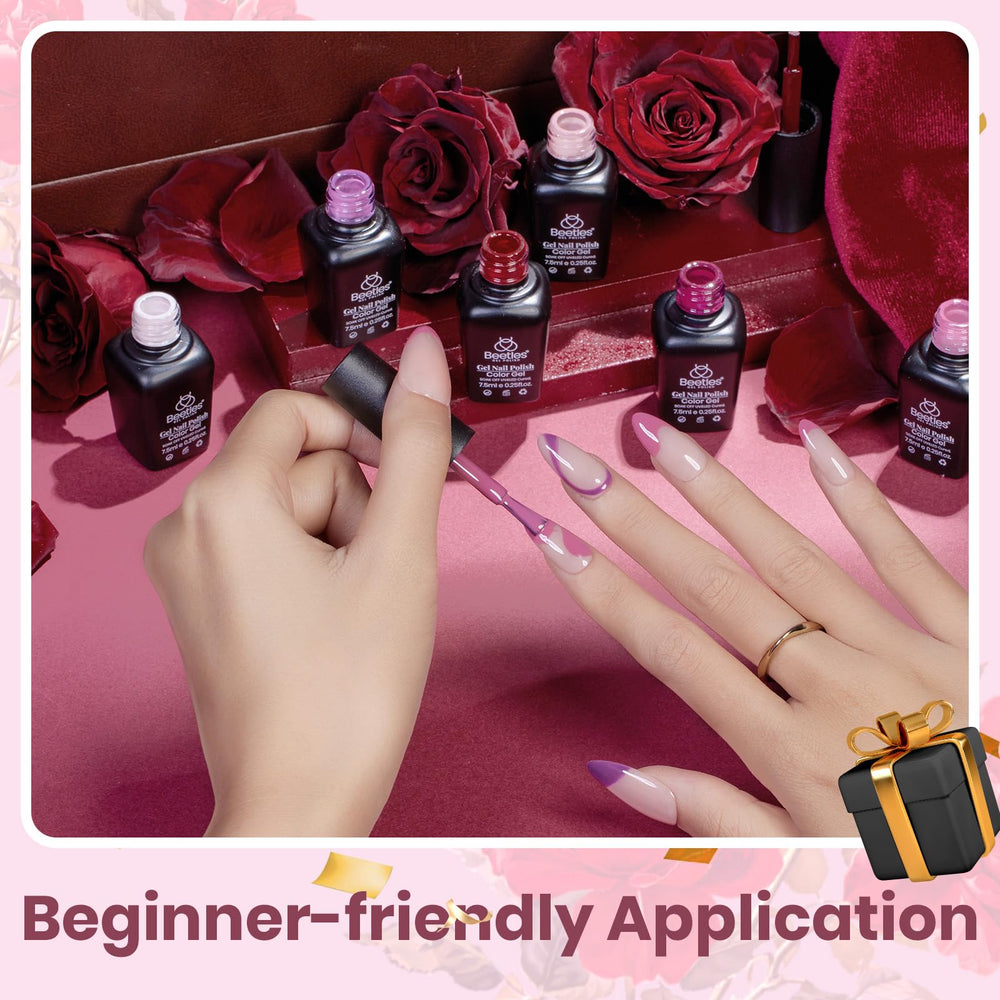 Beetles Purple Gel Polish Set, deep wine shade for dramatic fall nails.