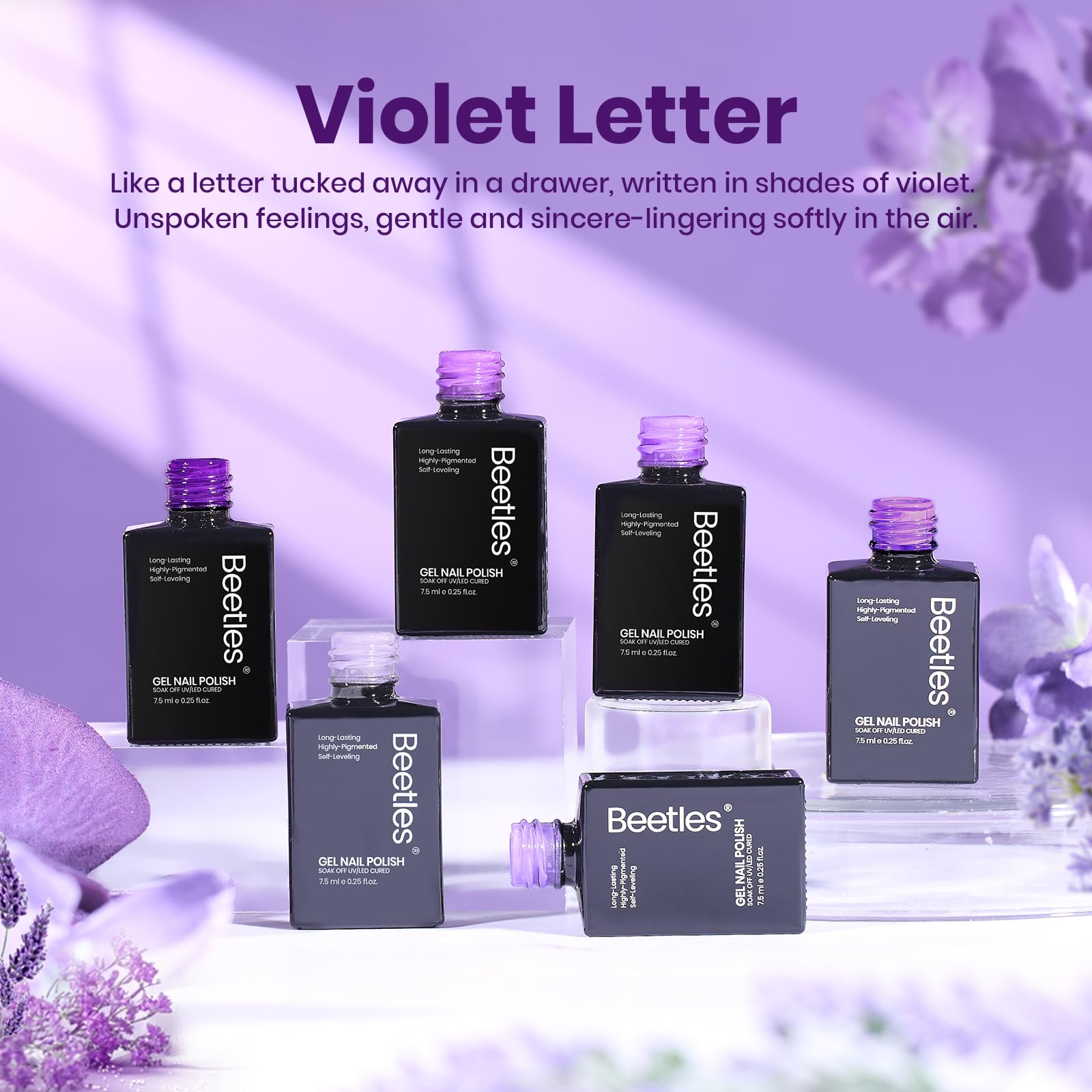Beetles Purple Gel Polish Set LED cure-ready setup for quick at-home manicures