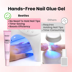 Beetles self-leveling formula spreads evenly without touching cuticles.