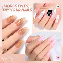 Beetles Sheer Elegance Nude texture swirl demonstrating translucent layering for customizable looks