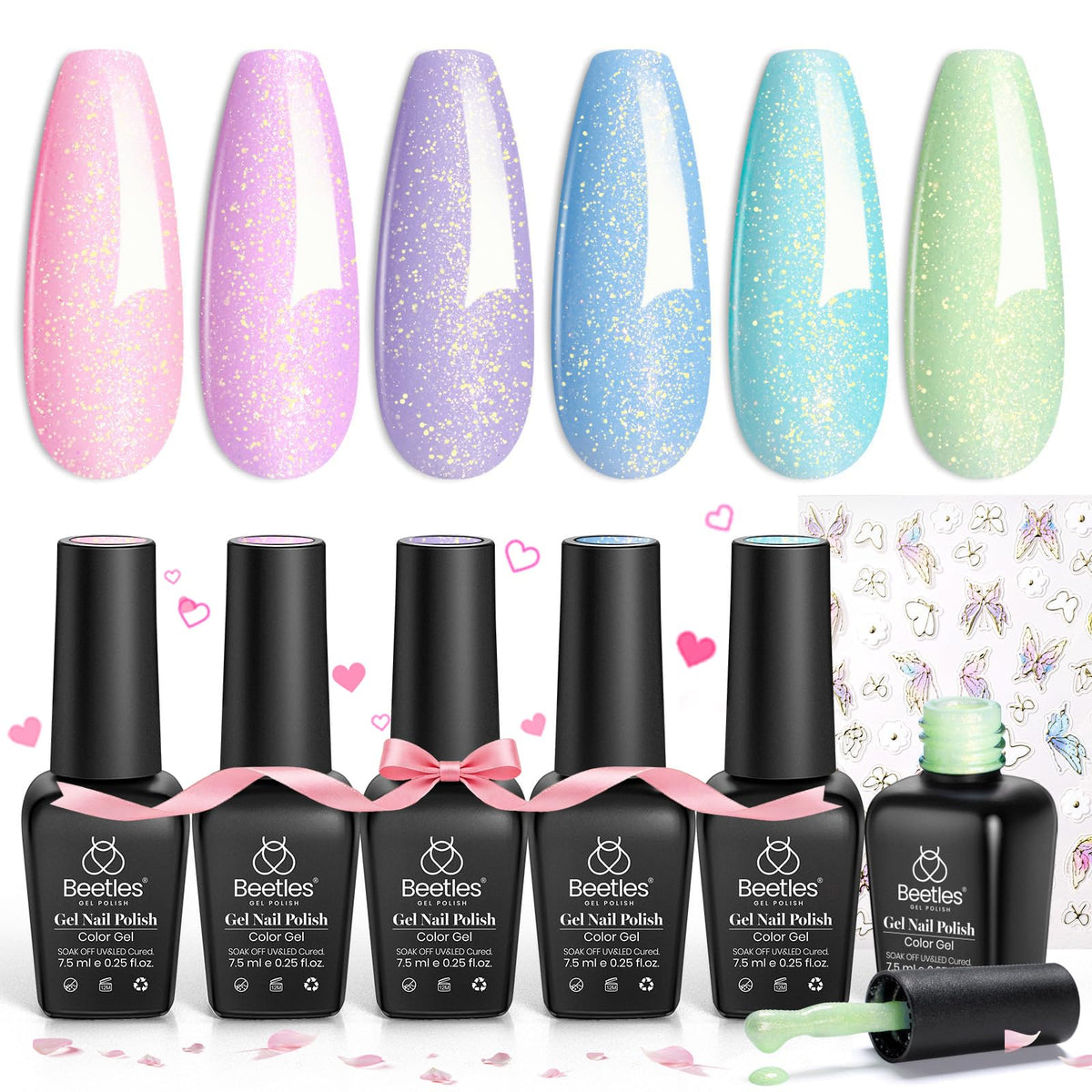 Beetles Spring Dreaming Set image shows six colors for fresh spring manicures.