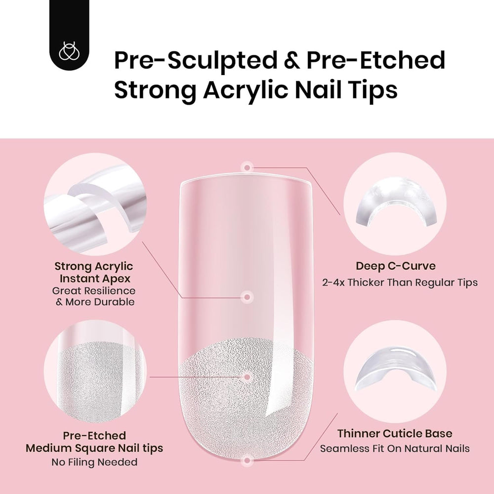Beetles Tipex extensions-ready tips reduce builder gel mess.