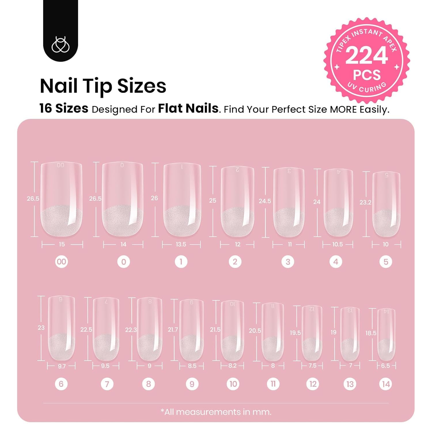 Beetles Tipex tips with half-matte texture improve adhesion during wear.