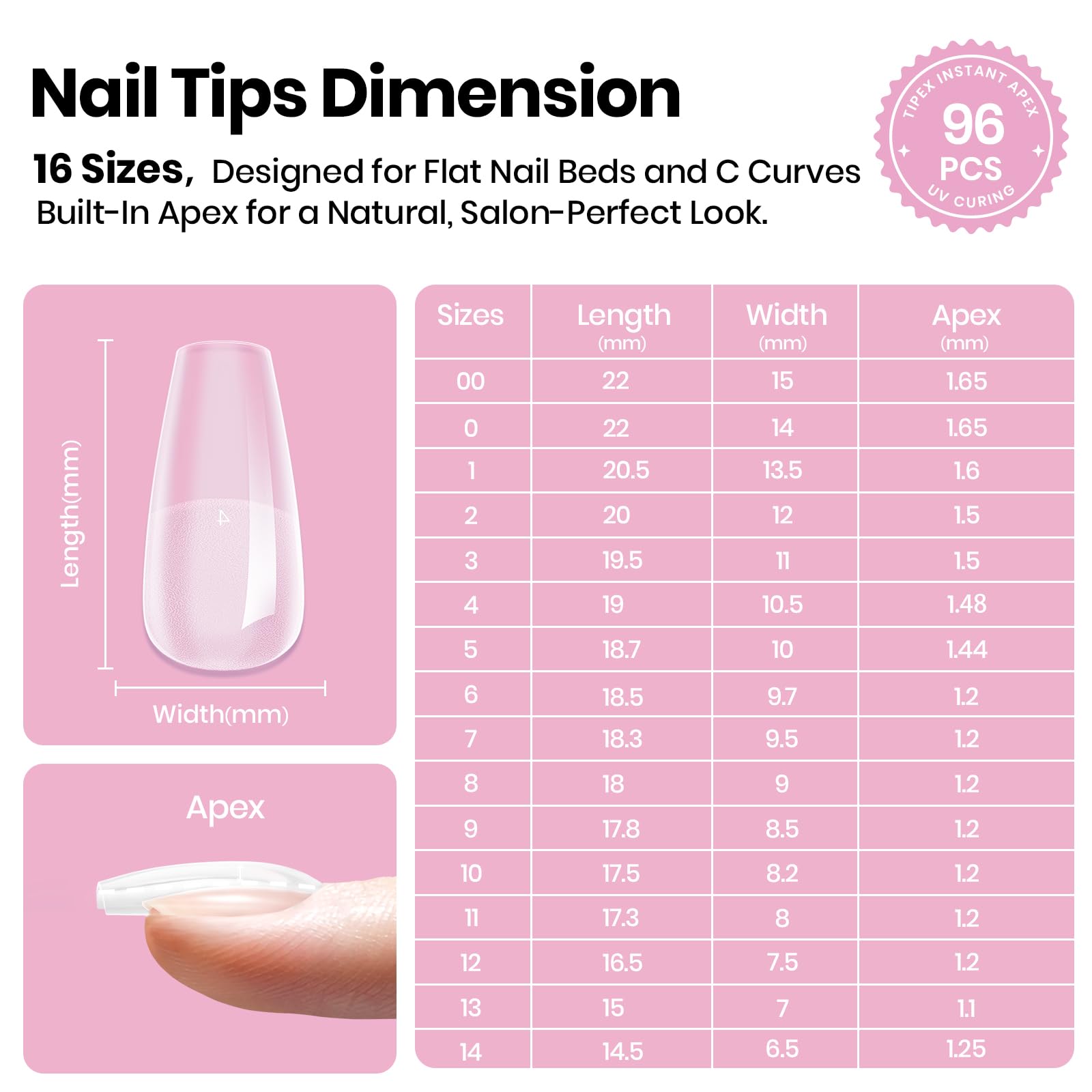 Beetles Tipex Lite flat-nail solution improves fit on flat nail beds.