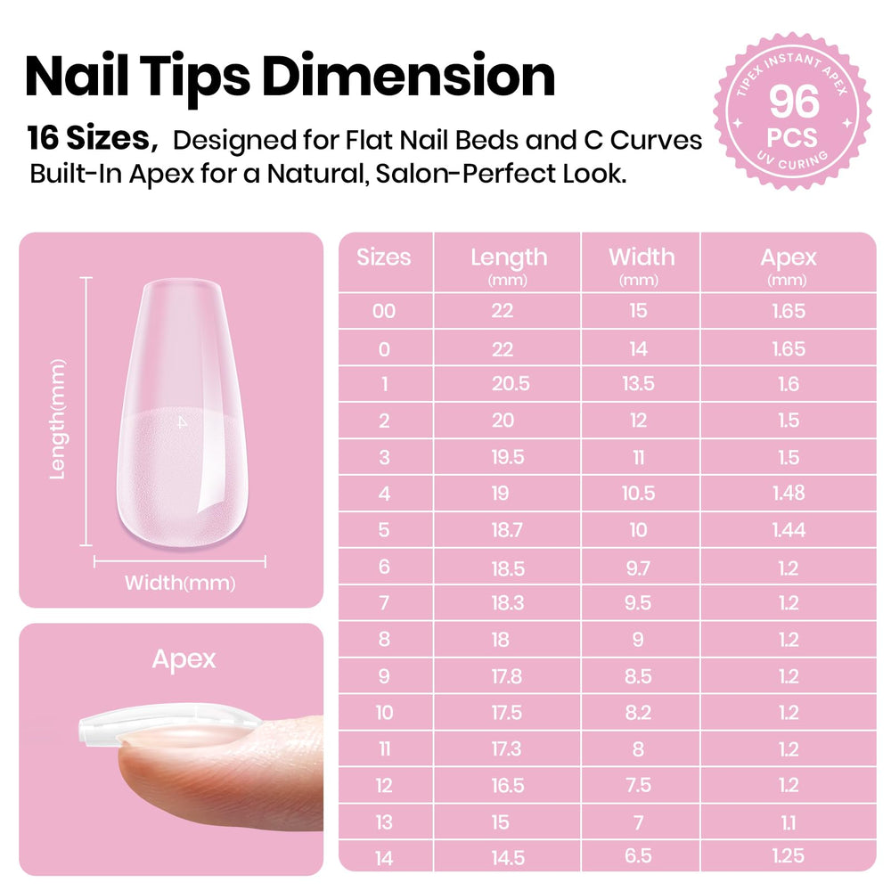 Beetles Tipex Lite flat-nail solution improves fit on flat nail beds.