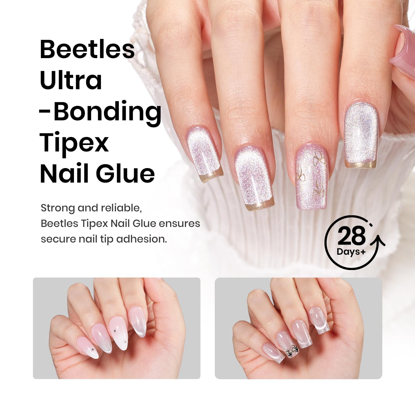 Beetles Tipex Nail Glue Gel 20g two-bottles pack ensures backup for busy kits