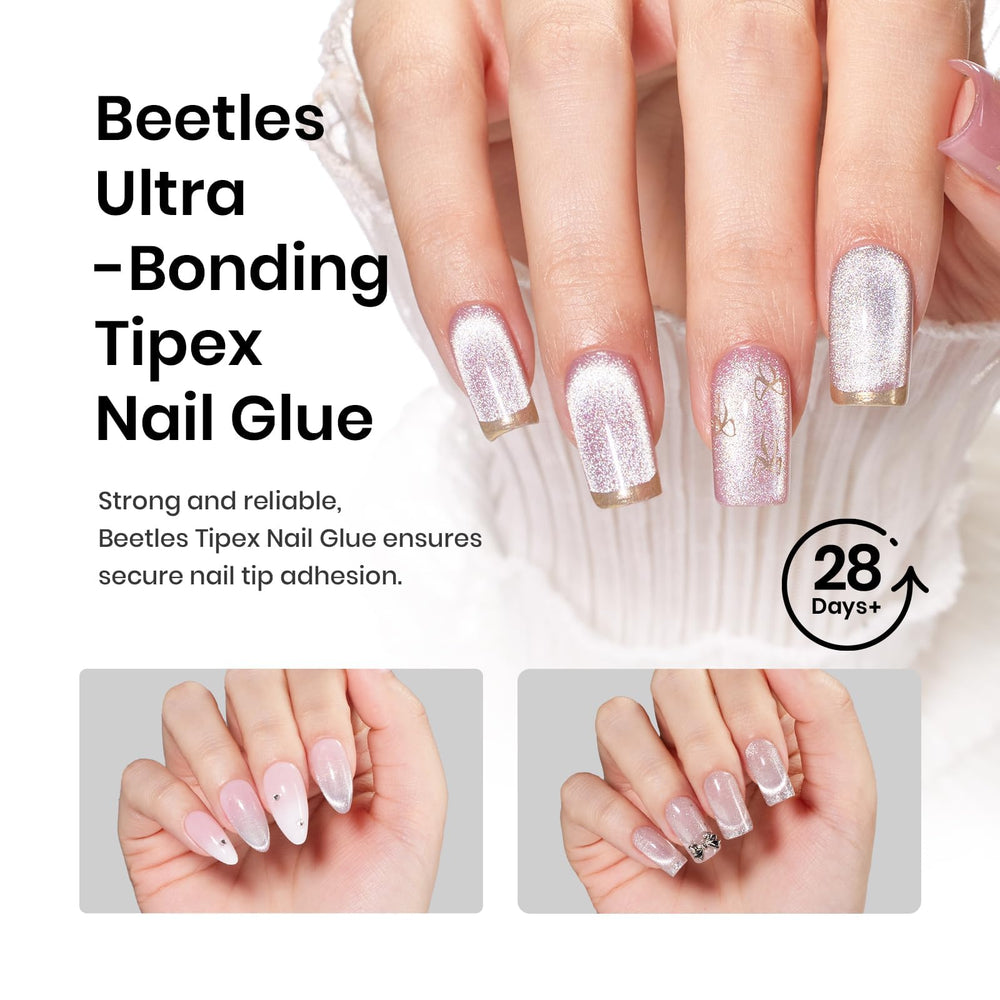Beetles Tipex Nail Glue Gel 20g two-bottles pack ensures backup for busy kits