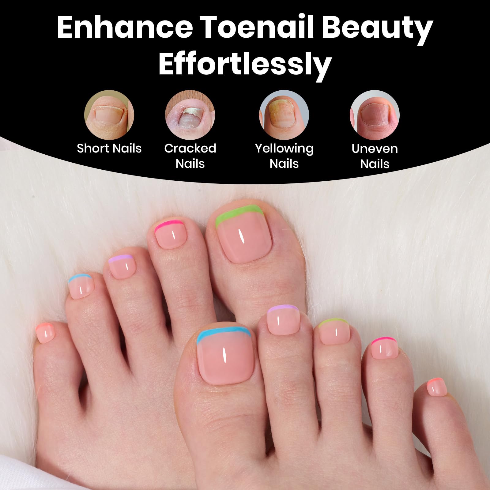 Beetles toe nail tips square ideal for summer barefoot styling.