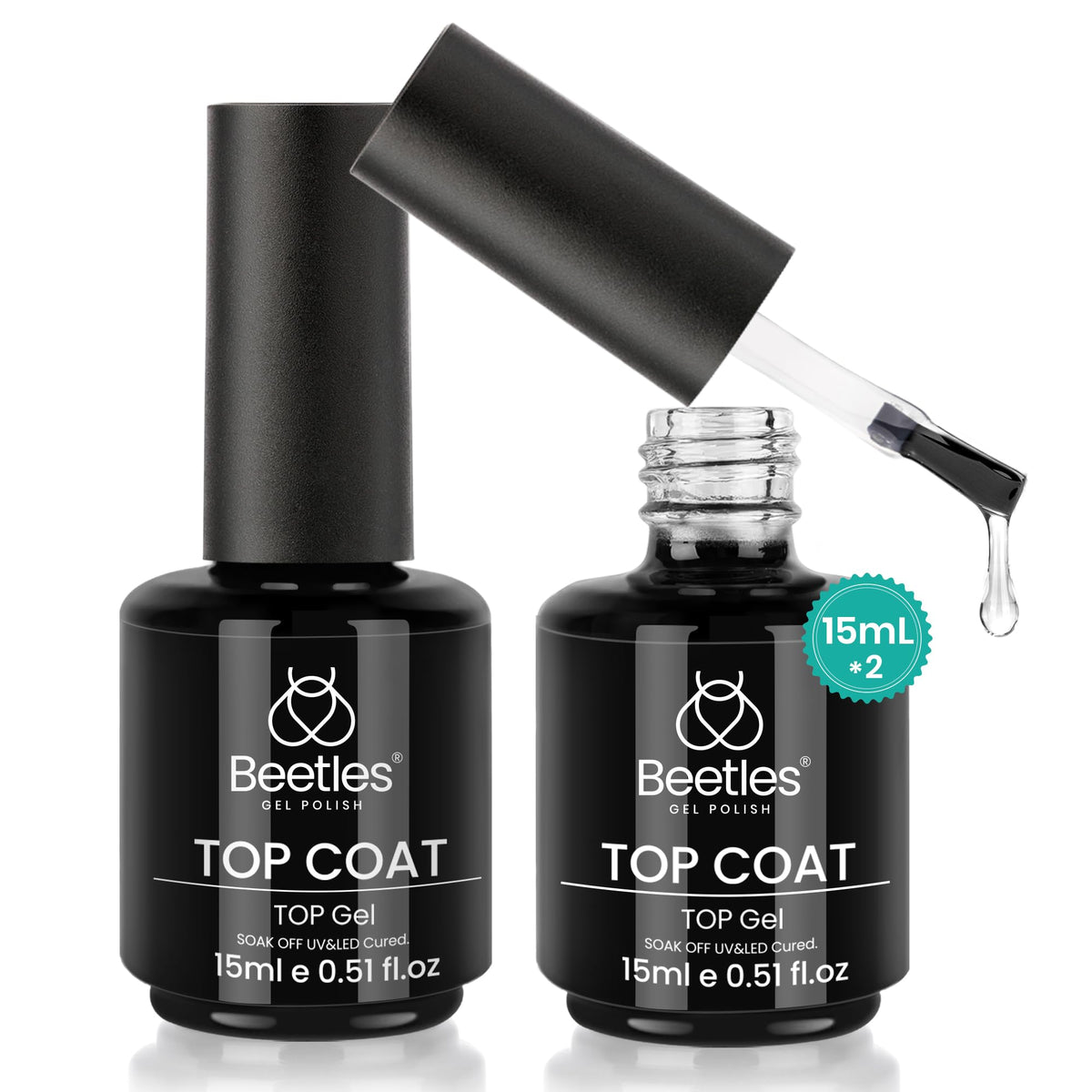 Beetles Top Coat 15ml bottle for no-wipe high gloss finish