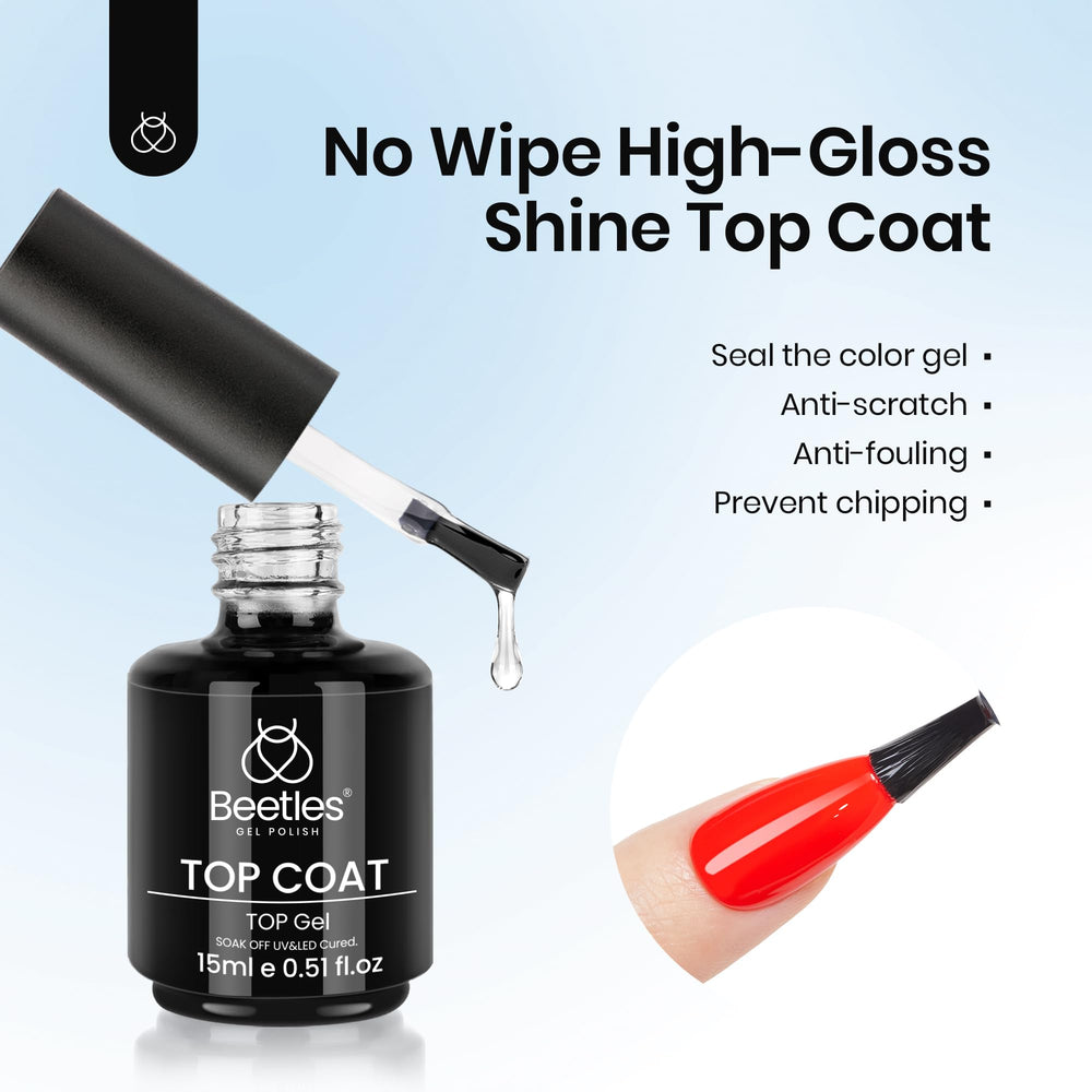 Beetles Gel Polish Top Coat delivers salon-gloss finish