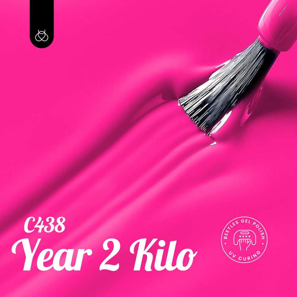 Beetles year-2 hot pink swatch shows rich color payoff and smooth coverage