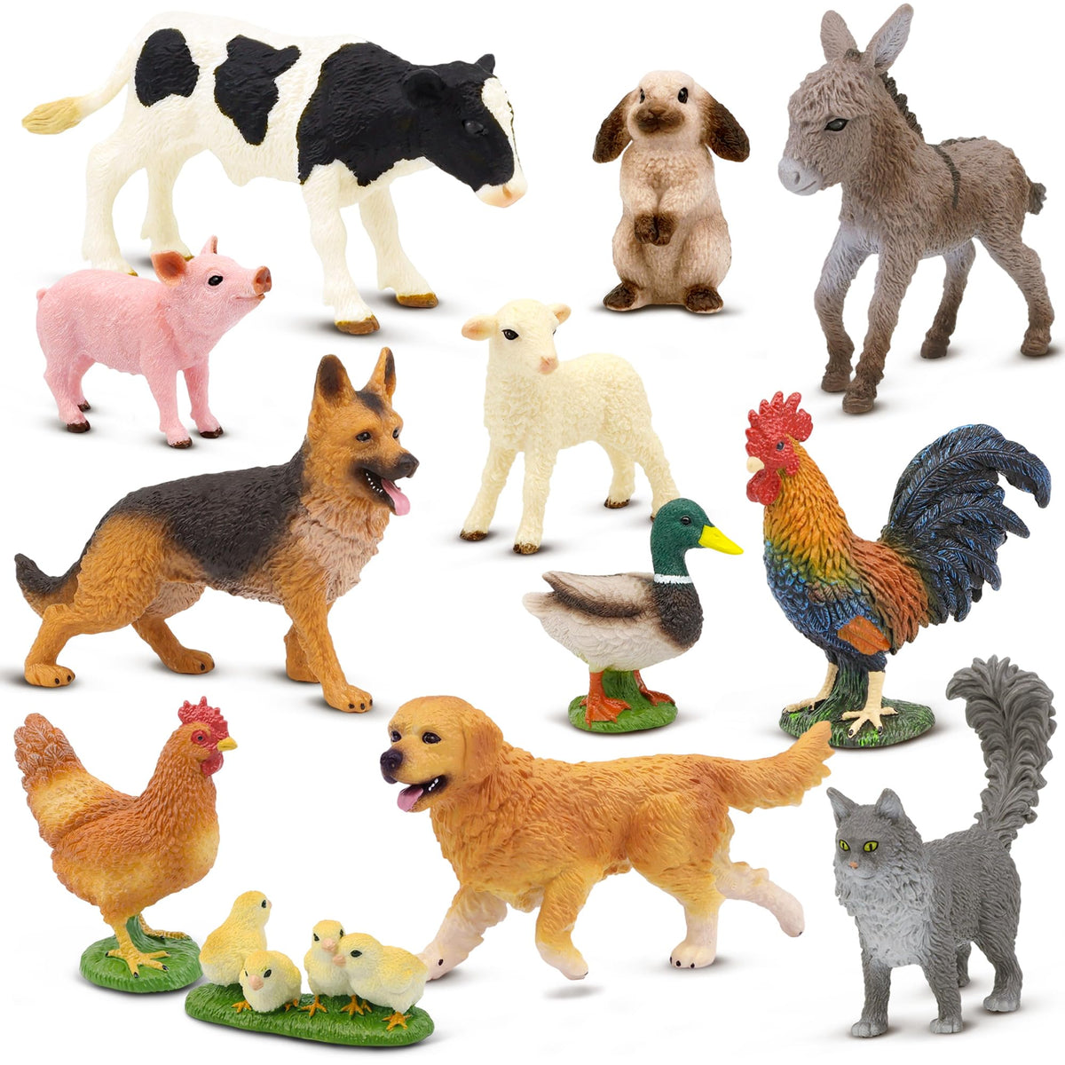 Beetots Farm Animals Set cow figurine in vibrant colors for imaginative play.