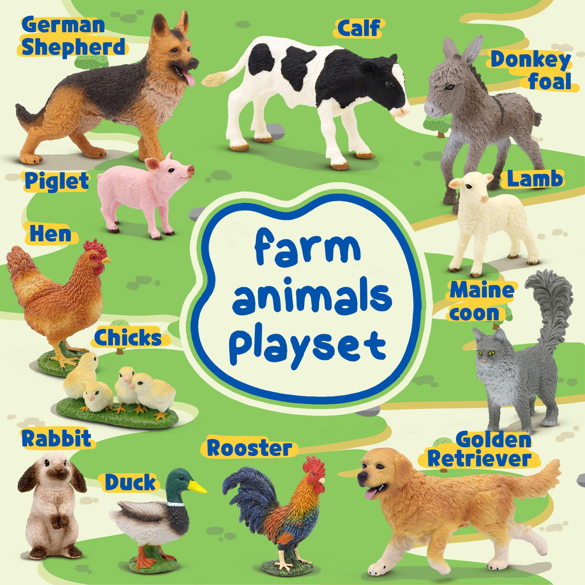 Beetots Farm Animals Set pig figurine with textured details for display.
