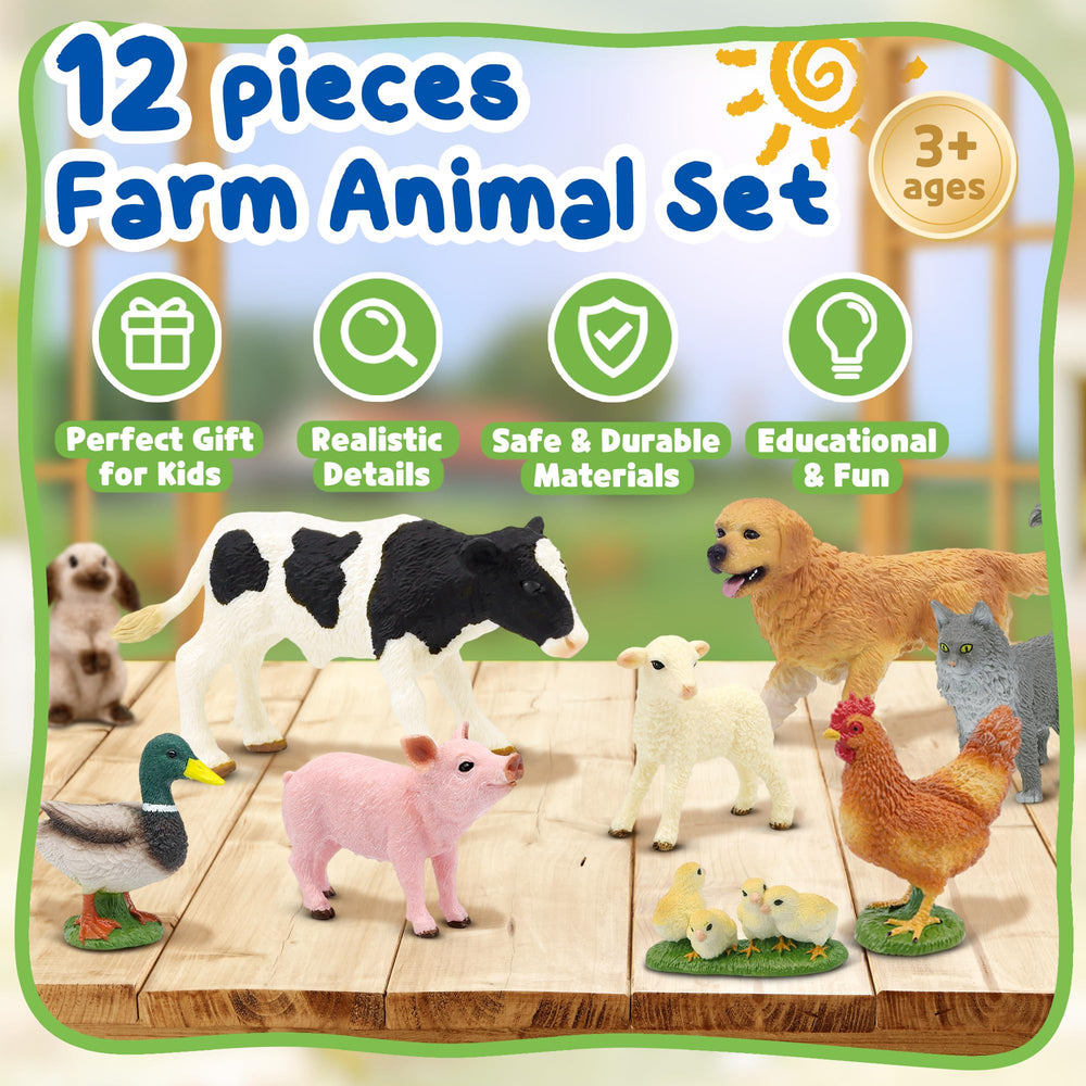 Beetots Farm Animals Set Golden Retriever figurine for gentle companion play.