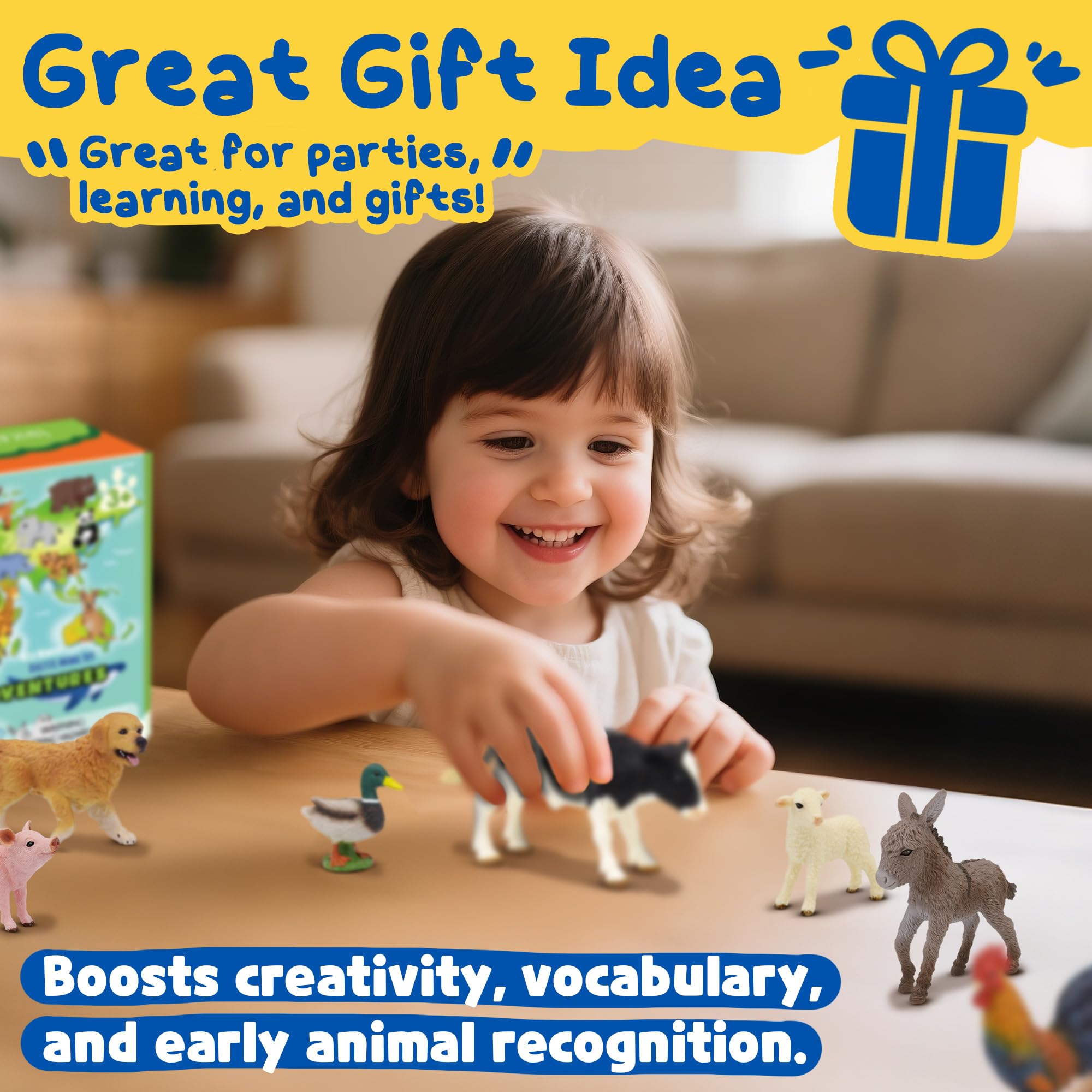 Beetots Farm Animals Set Chicks and Duck figurines for nurturing stories.