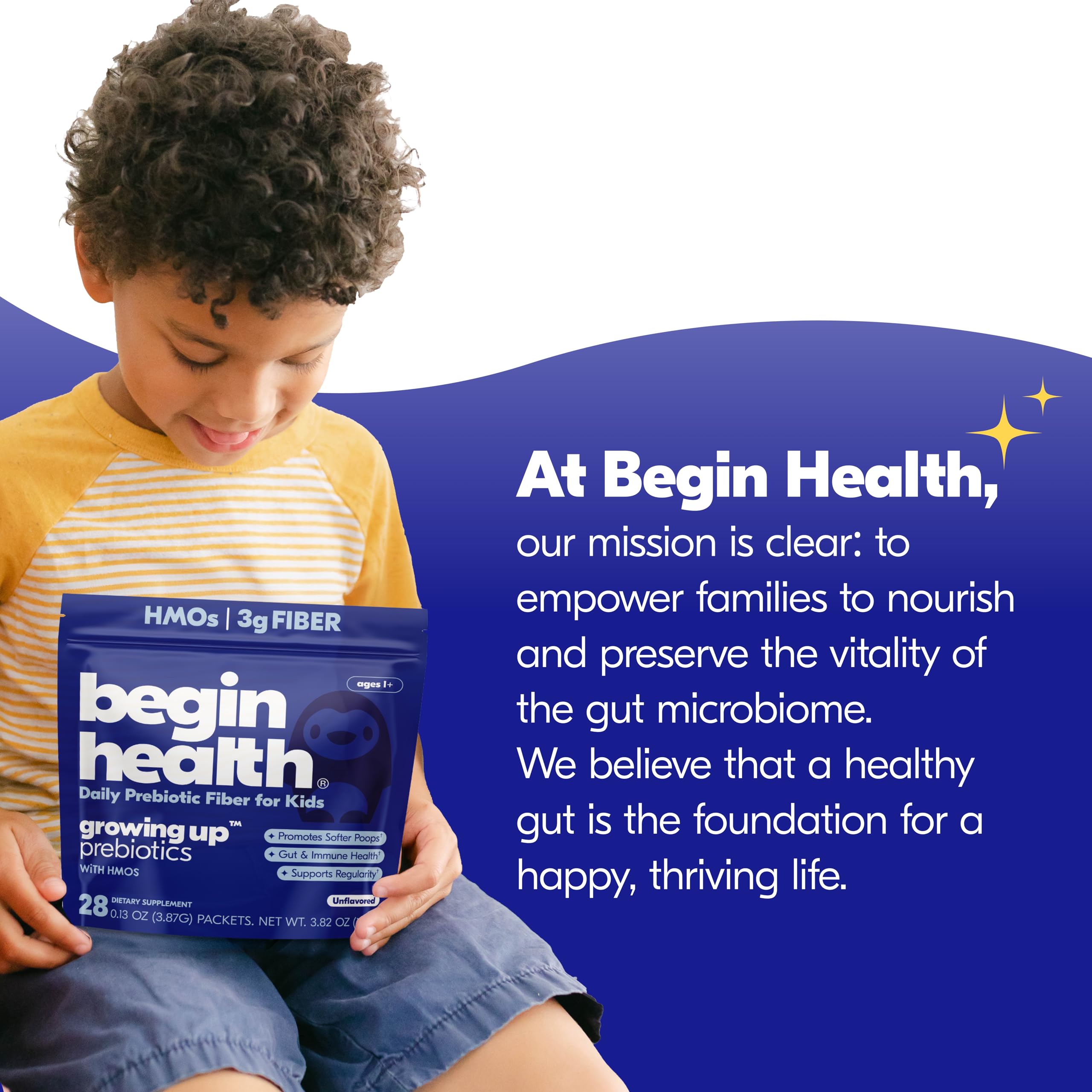 Pediatrician-approved, gentle daily prebiotic designed for kids 1 year and older