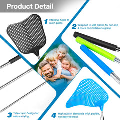 Begonia fly swatter non-slip PVC handle for secure grip.