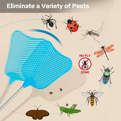 Begonia fly swatter stainless steel pole extends up to 25 inches.