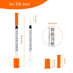 Beicok 1cc syringe with 32G 5/16in 8mm U-100 enables accurate liquid transfer