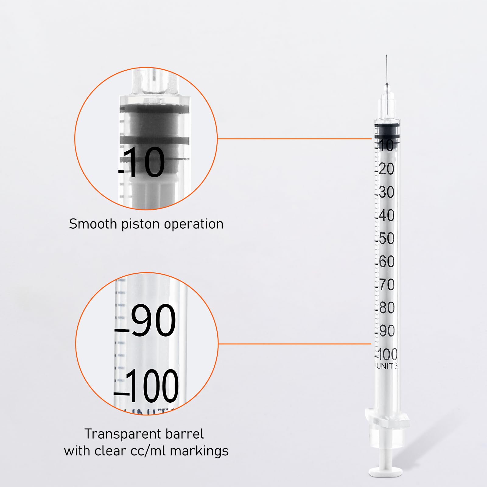 Beicok disposable 100-pack syringes suitable for lab and crafts.