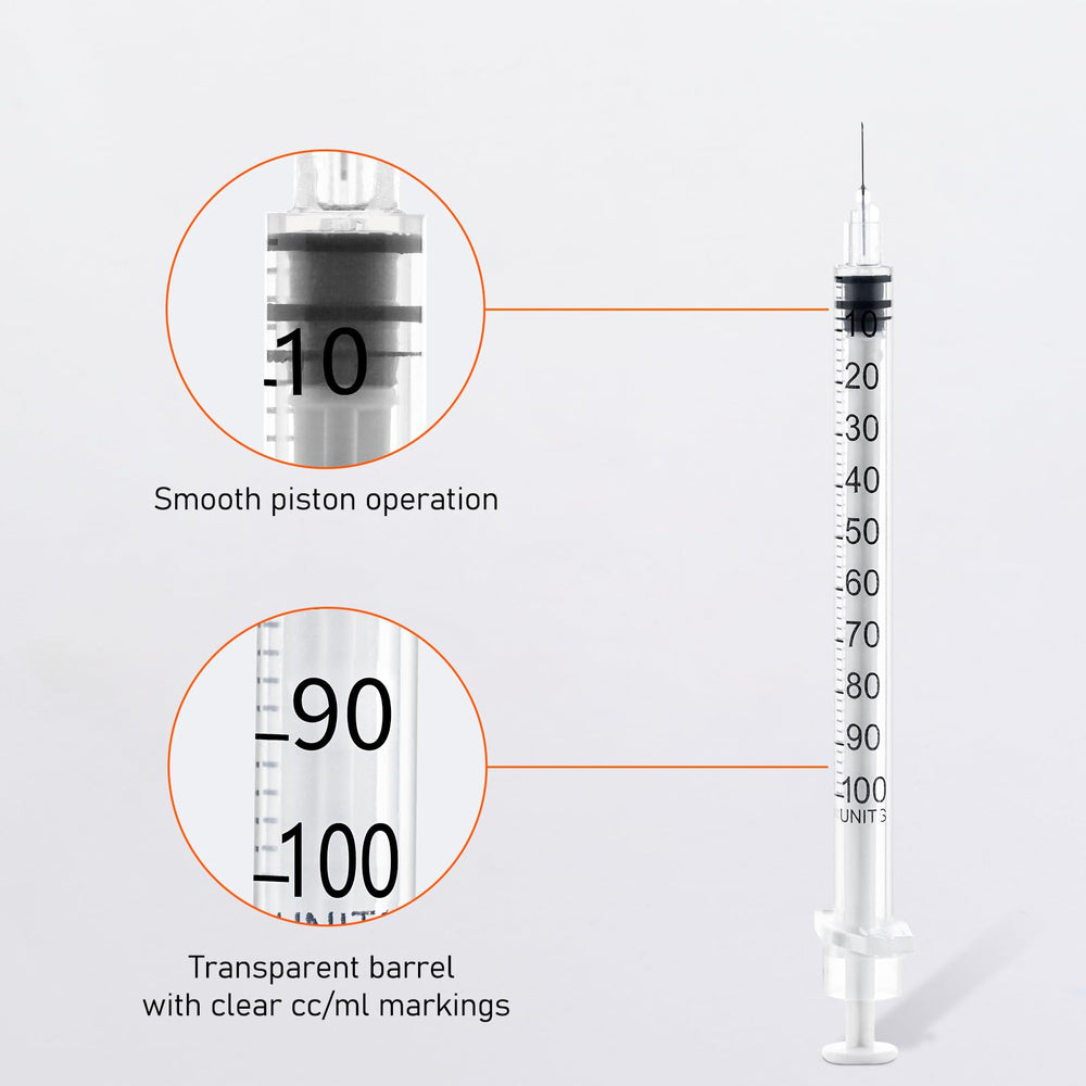 Beicok disposable 100-pack syringes suitable for lab and crafts.