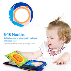 Beiens Soft Baby Books baby-safe mirror page helps focus on faces