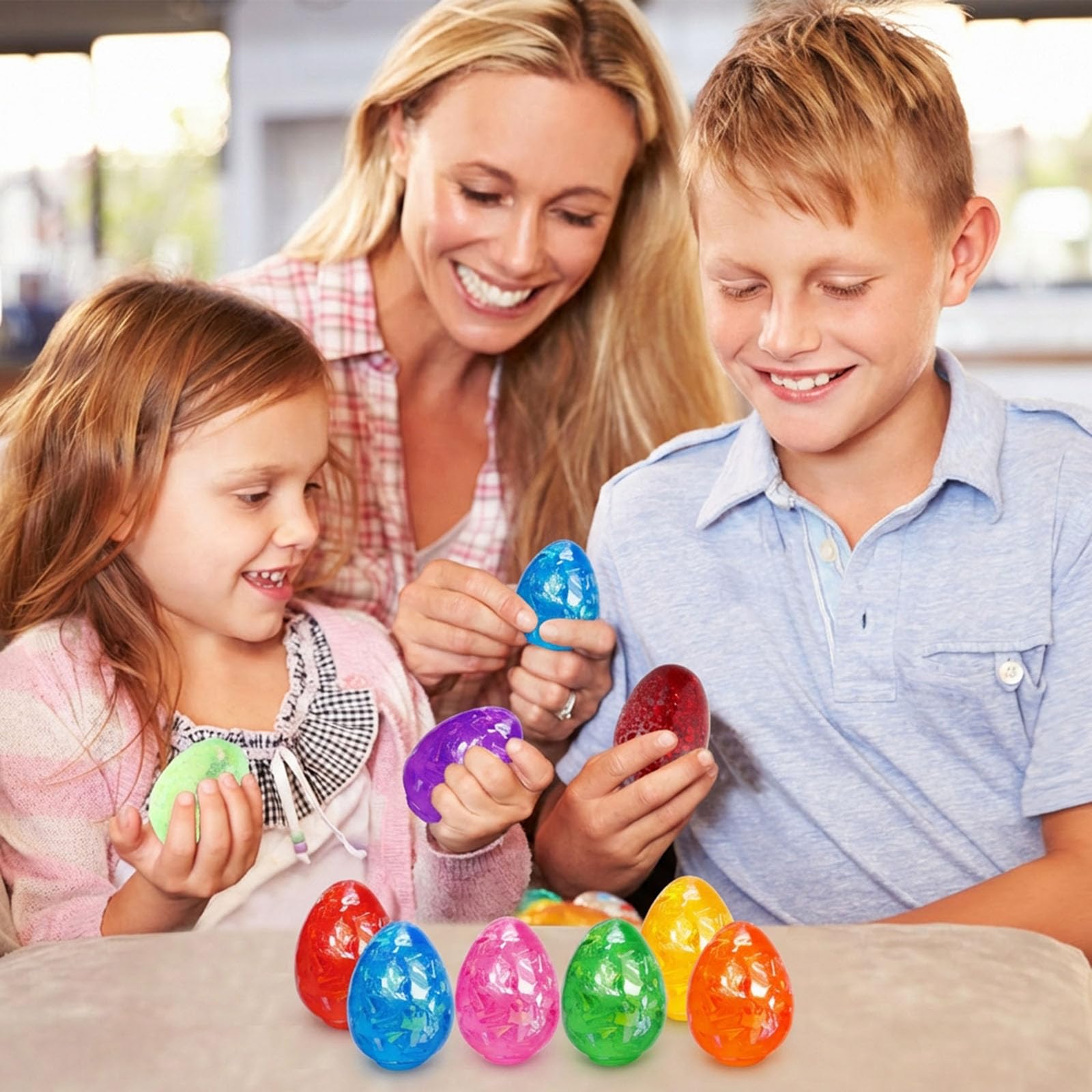 BEIGUO Easter Egg Stress Ball purple confetti colorful stress toy