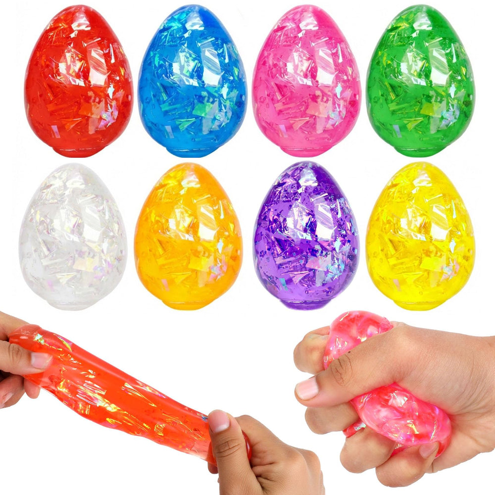 BEIGUO Easter Egg Stress Ball red confetti for fidget play