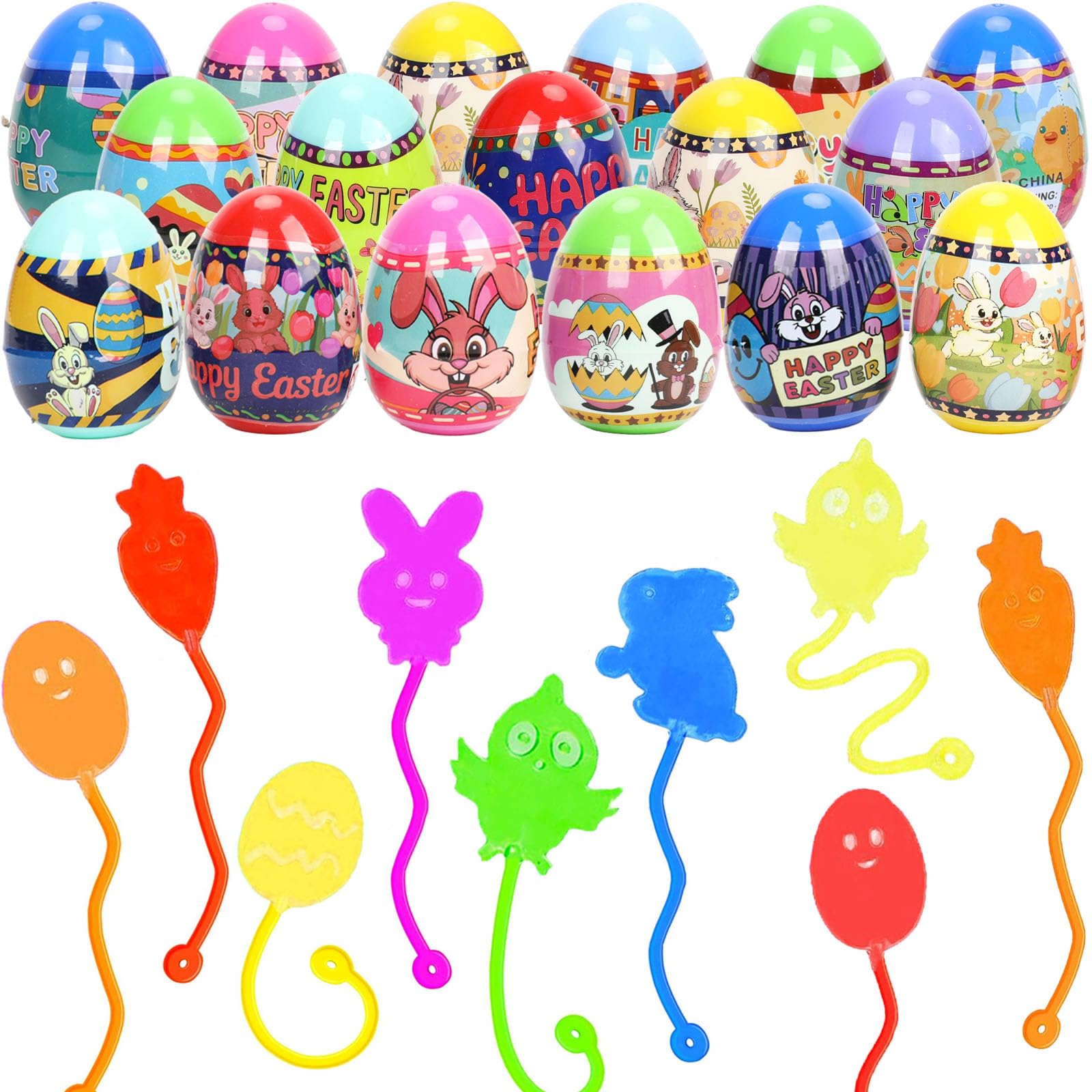 BEIGUO Easter Eggs 24-pack packaging with vibrant colors for festive hunts.
