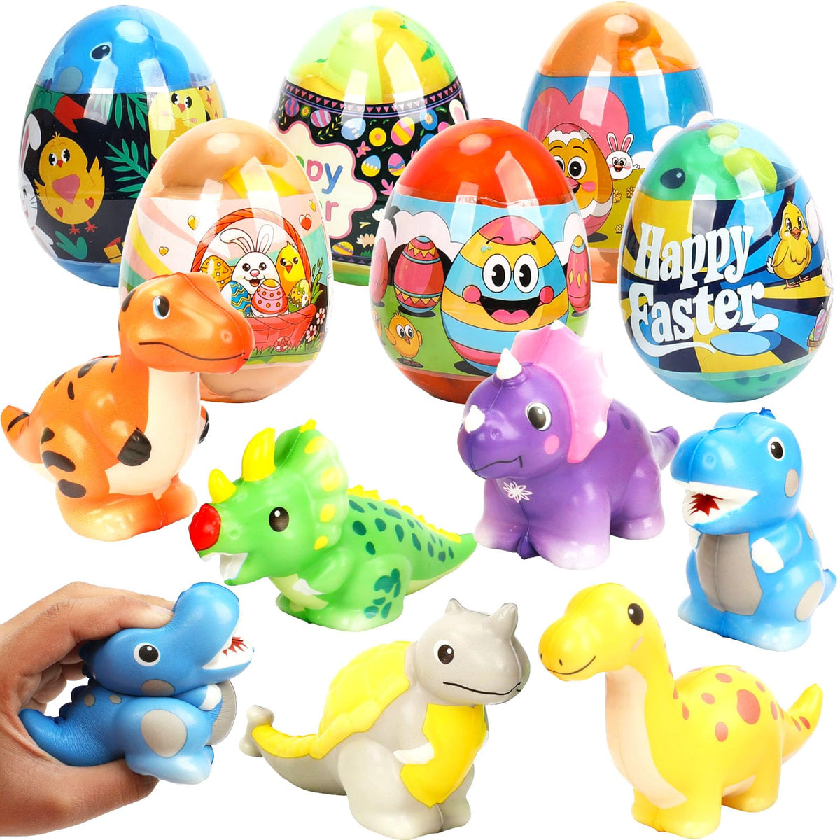 BEIGUO Easter eggs with dinosaur squishies for kids’ Easter fun