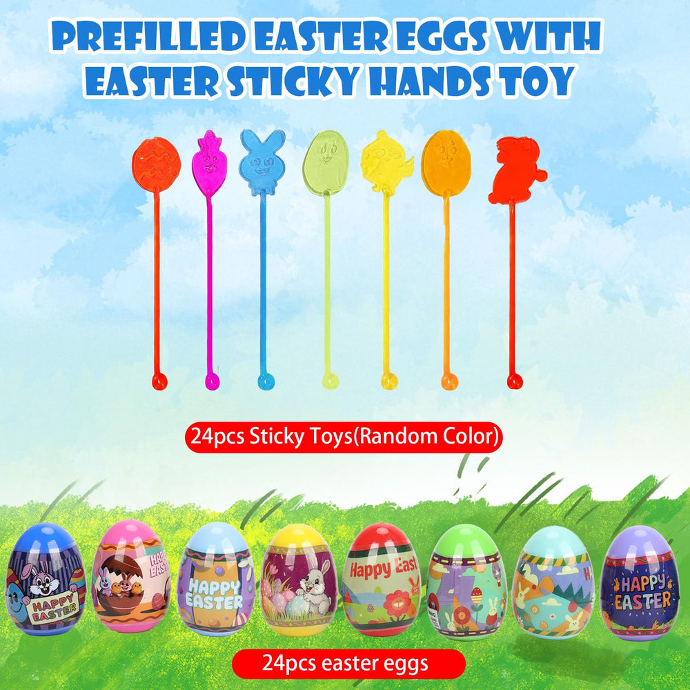 BEIGUO Easter Eggs sticky-toy-inside offering kid-friendly surprises during hunts.