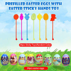 BEIGUO Easter Eggs sticky-toy-inside offering kid-friendly surprises during hunts.