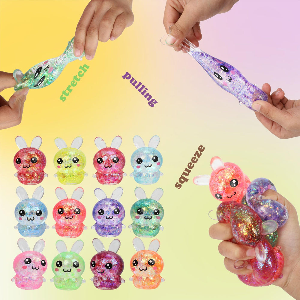 BEIGUO Easter bunny stress ball with sparkles ready for playtime