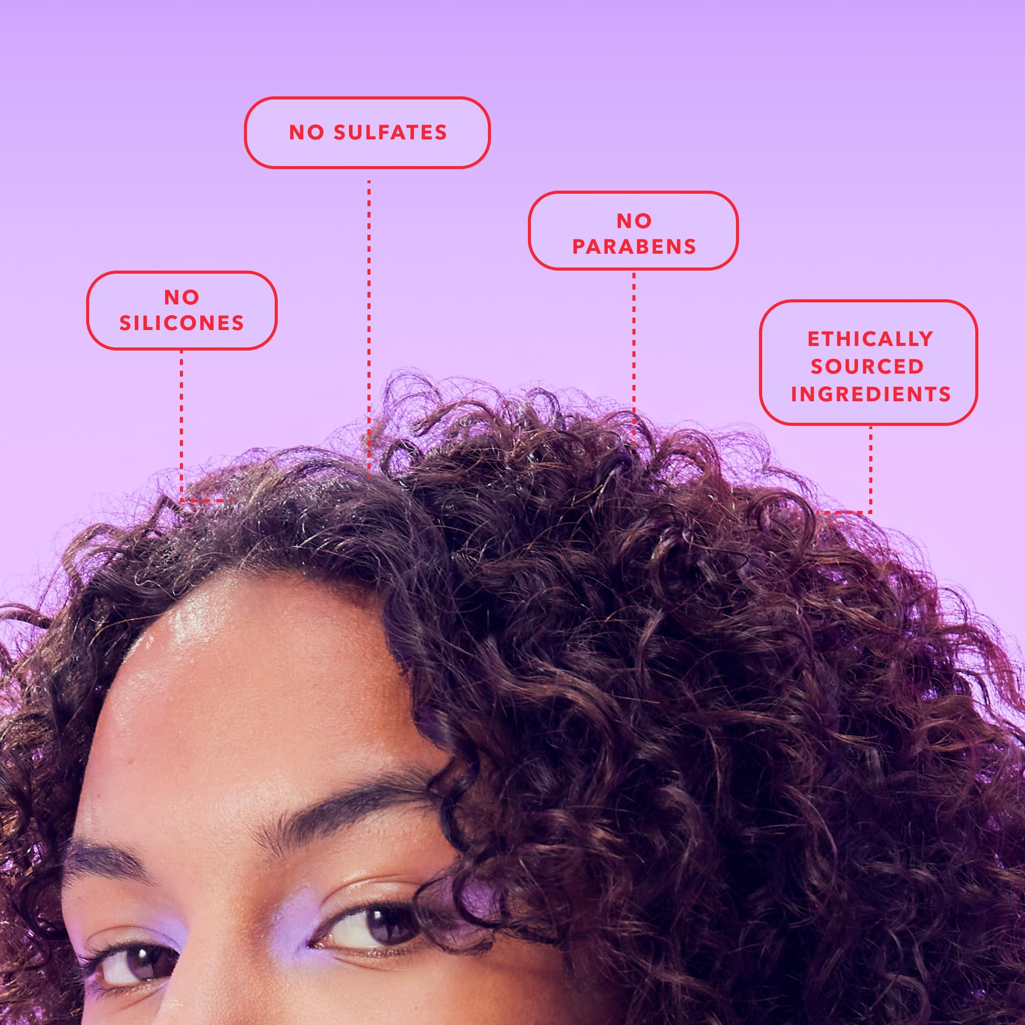 Shampoo label closeup on BEING INC CURL POWER highlights clean hydration for curls.