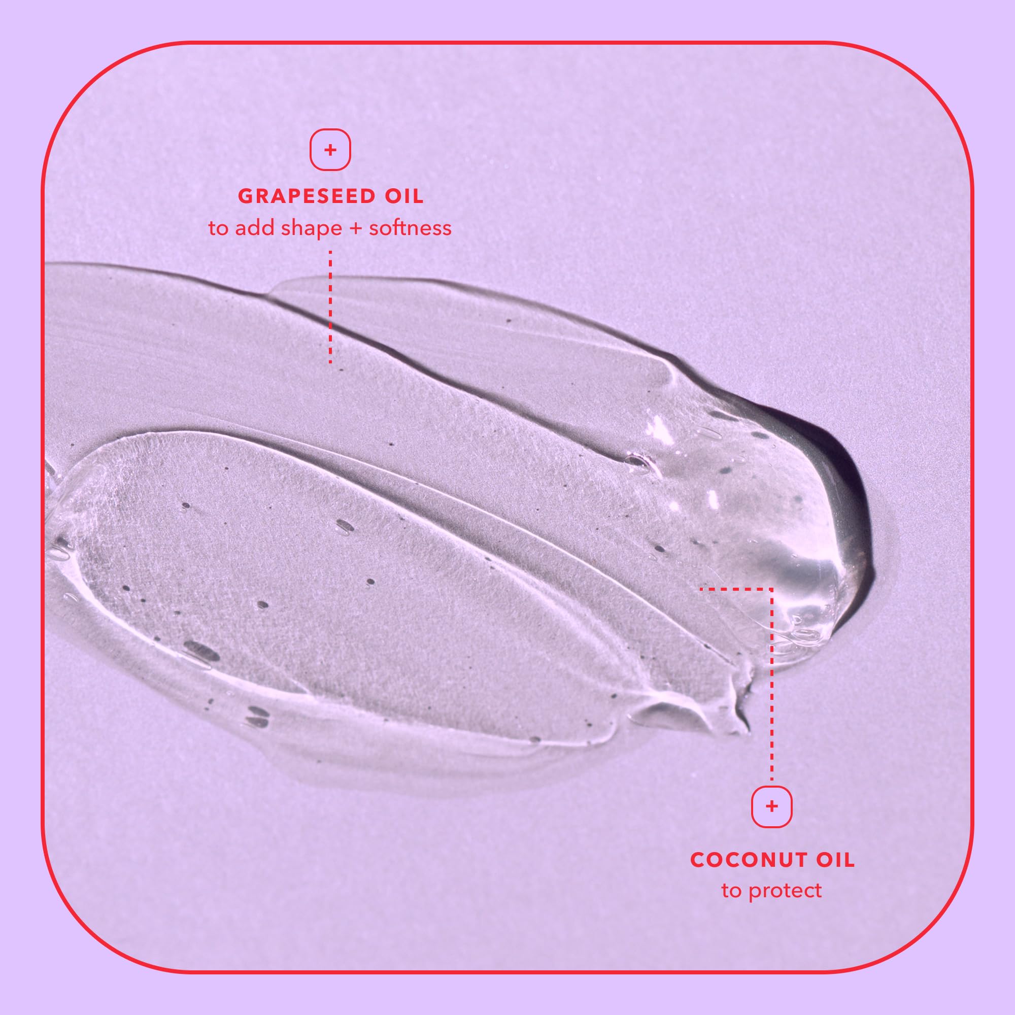 Shampoo texture closeup shows creamy lather for defined curls with BEING INC.