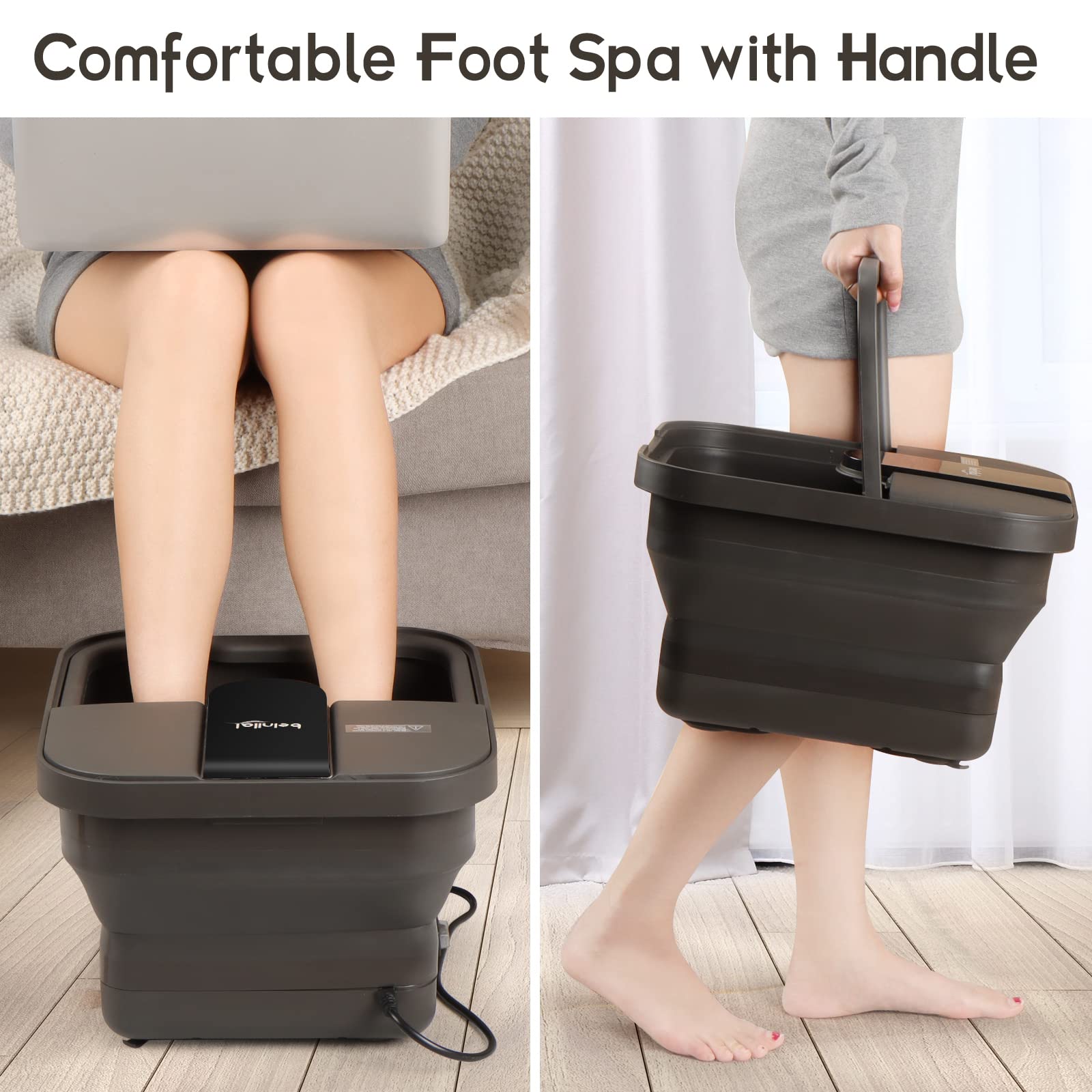 Beinilai foot spa with dust cover to keep the interior clean