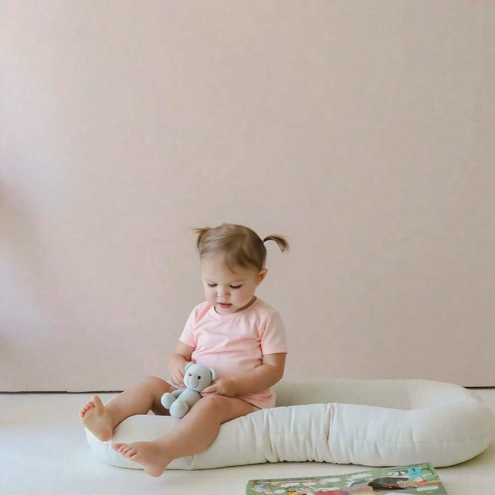 Beisurznga infant cushion interior filled with polyester fiber provides comfy support without added chemicals