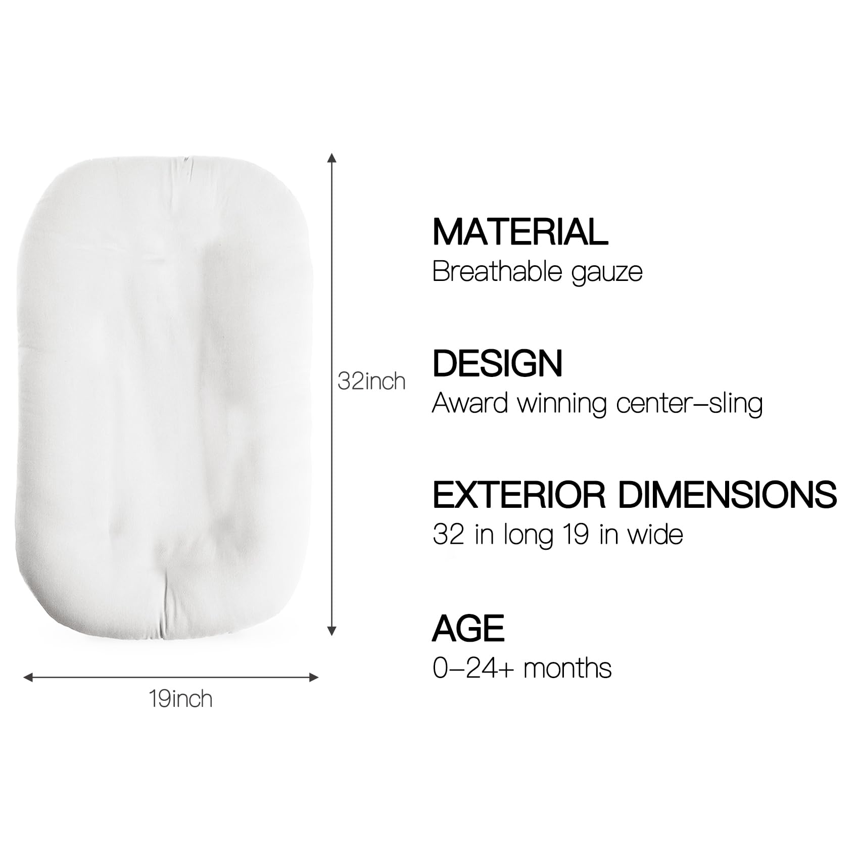 Beisurznga infant cushion with removable cover highlights easy cleaning and quick mess cleanup