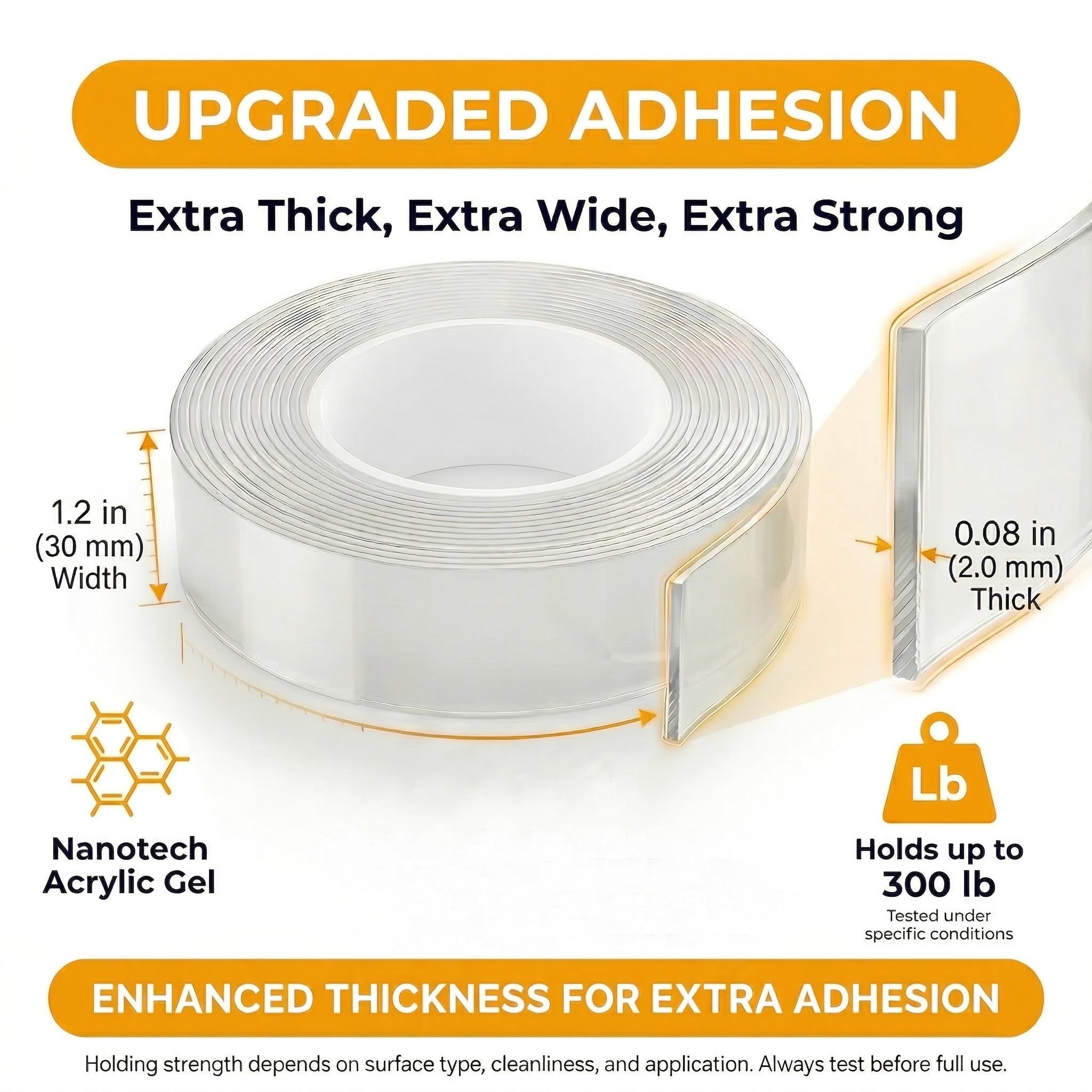Bekhic clear nano gel tape applied to wall for precise adhesion.