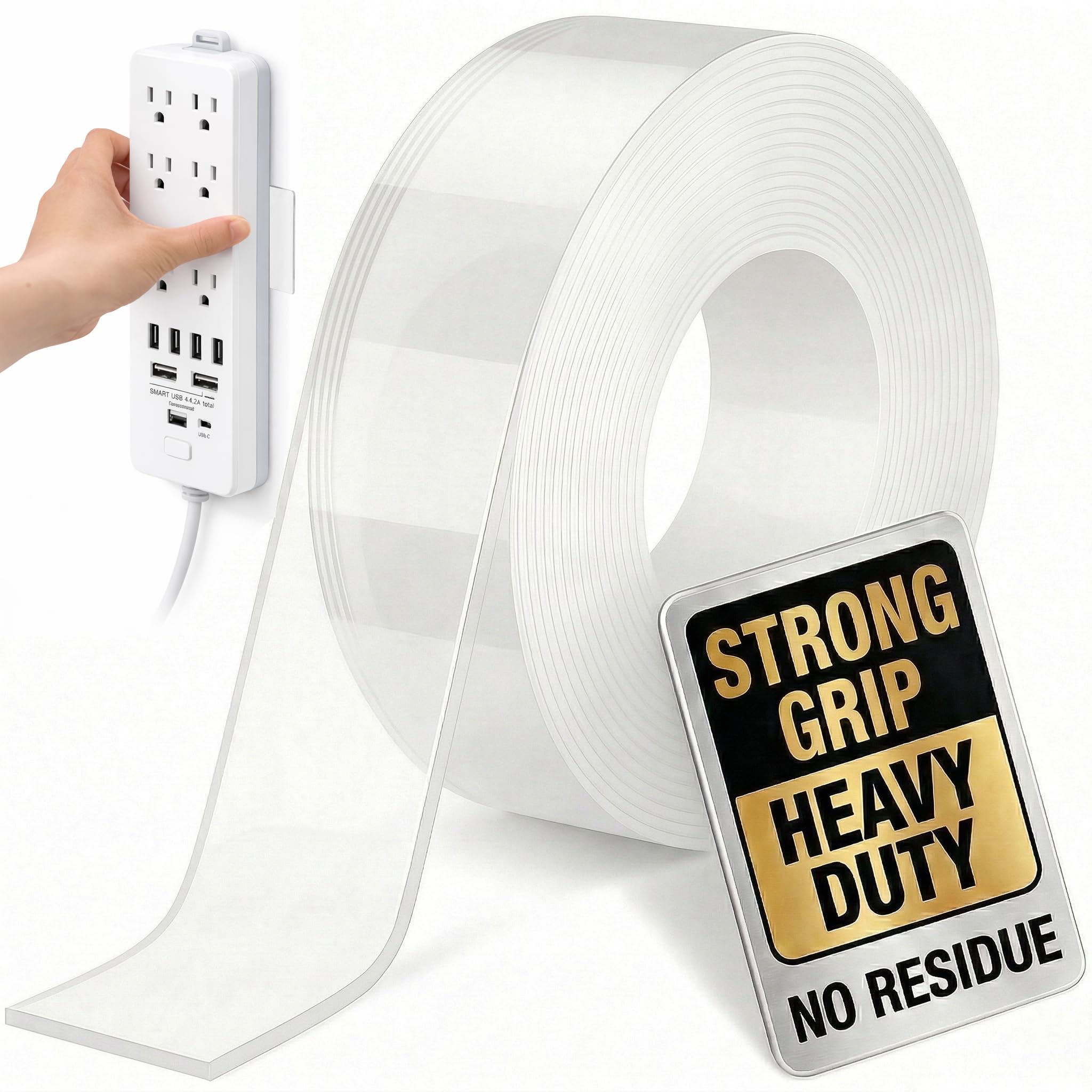 Bekhic heavy-duty tape on wall provides strong, invisible hold.