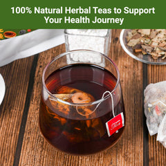 BeleePlanner Liver Detox Tea brewed in glass cup for mild flavor