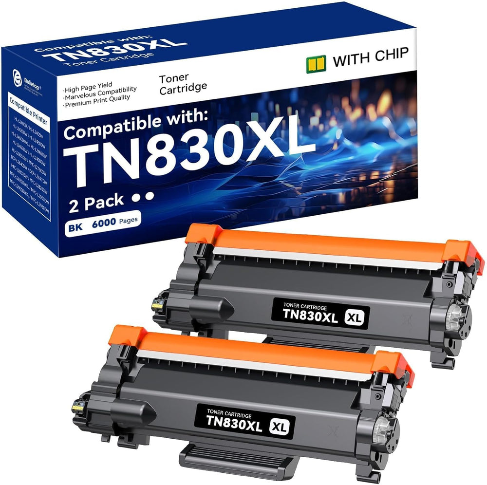 Belietop TN830XL toner package with two cartridges for high-yield printing