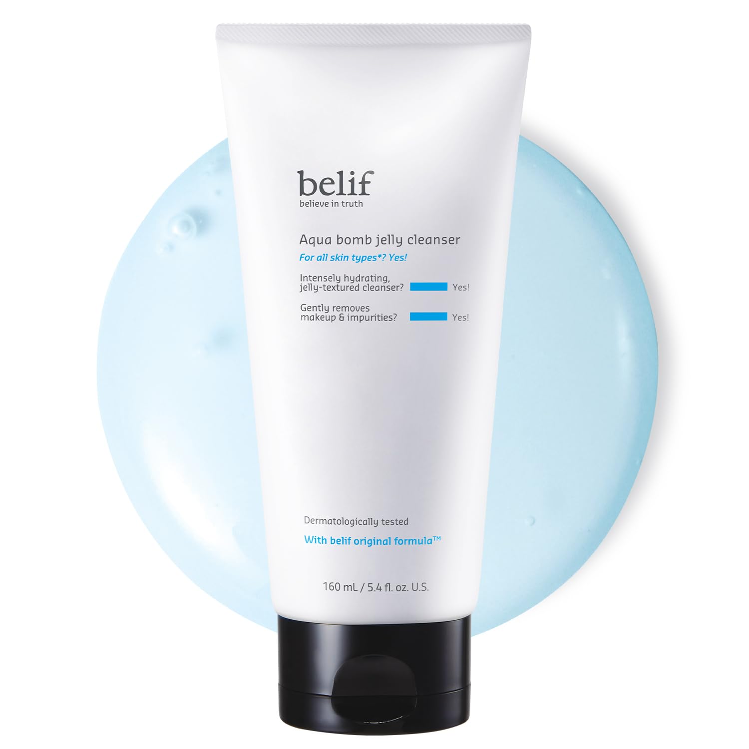 belif Jelly Hydrating Deep Cleanser bottle shows premium packaging and branding