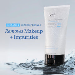 belif Jelly Hydrating Deep Cleanser gel texture close-up highlights gentle cleansing