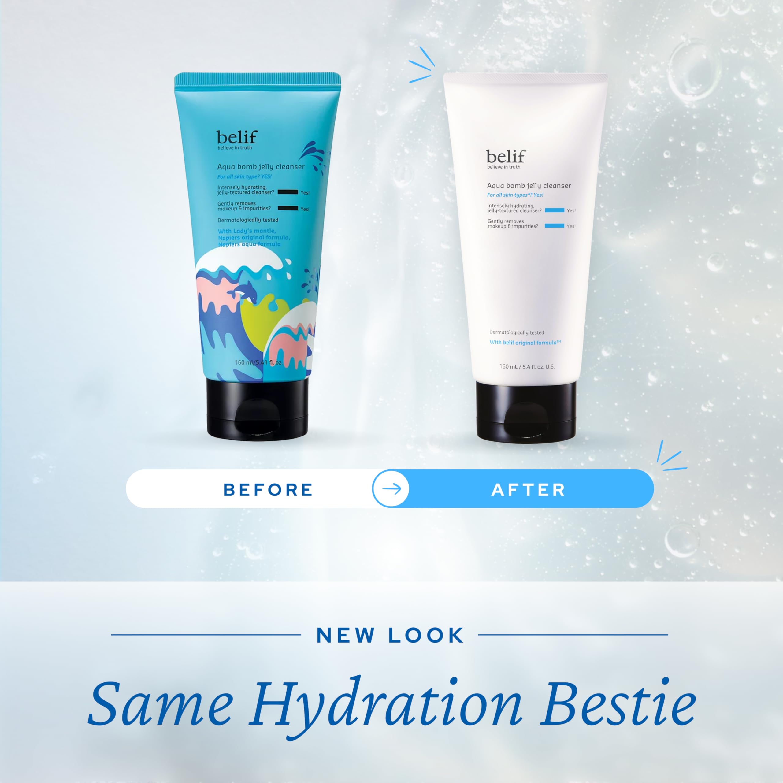 belif Jelly Hydrating Deep Cleanser application on skin supports clean hydrated pores