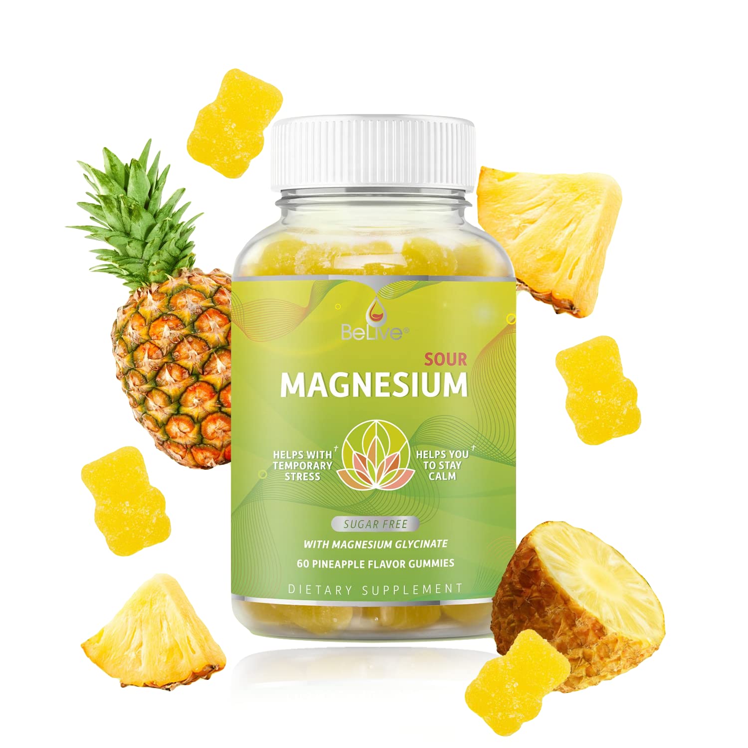 Family-friendly BeLive gummies on kitchen counter for daily calm
