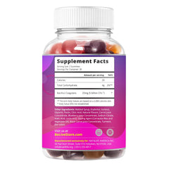 BeLive Probiotic Gummies bottle back with CFU details and vegan notes