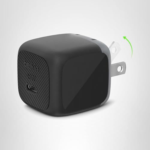 Belkin 45W USB-C charger in a home office setup.